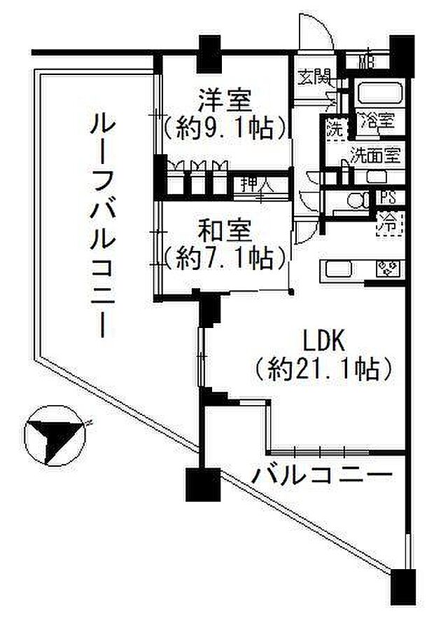 ＪＲ伊東線 来宮駅まで 徒歩5分(2LDK) 14階の内観