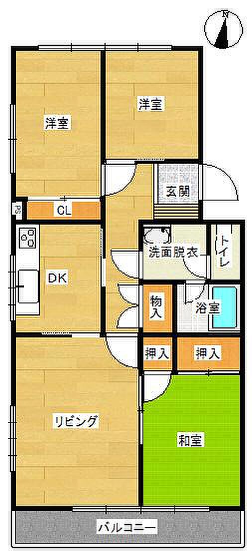 日榮ハイム南浜松2号棟(3LDK) 3階/301の間取り図