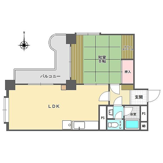 セブンスターマンション清水(1LDK) 6階/609の間取り図