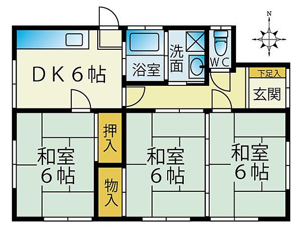 ＪＲ東海道本線 西焼津駅までバス約7分 六間川バス停 徒歩11分(3DK)の内観