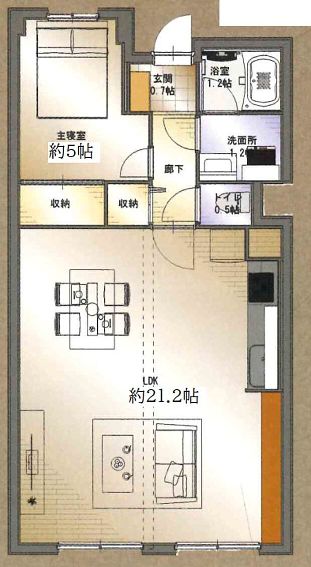 エターナル八幡(1LDK) 3階/305の間取り図