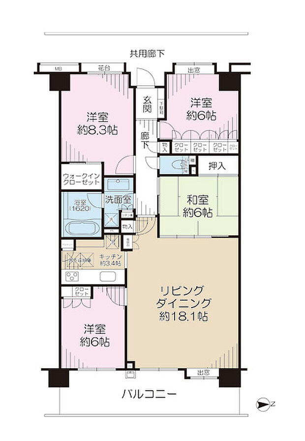 グランアジール東京アクアレジデンス(4LDK) 3階の内観