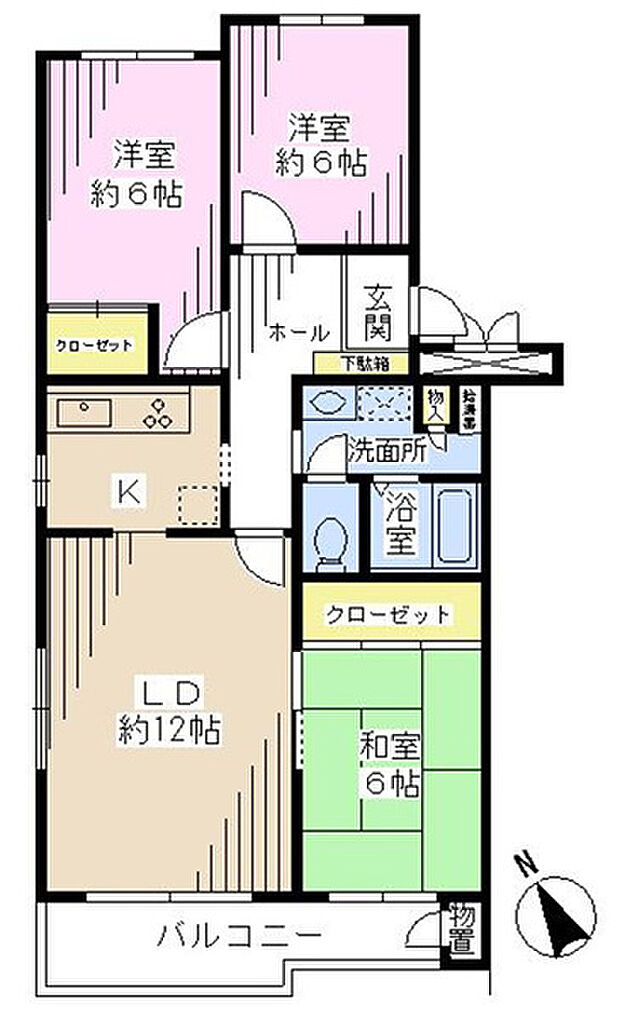 津田沼グリーンハイツ6号棟(3LDK) 2階の内観