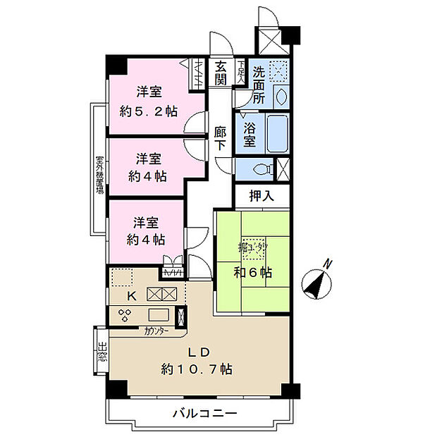 ナイスアーバン稲毛(4LDK) 1階の間取り図