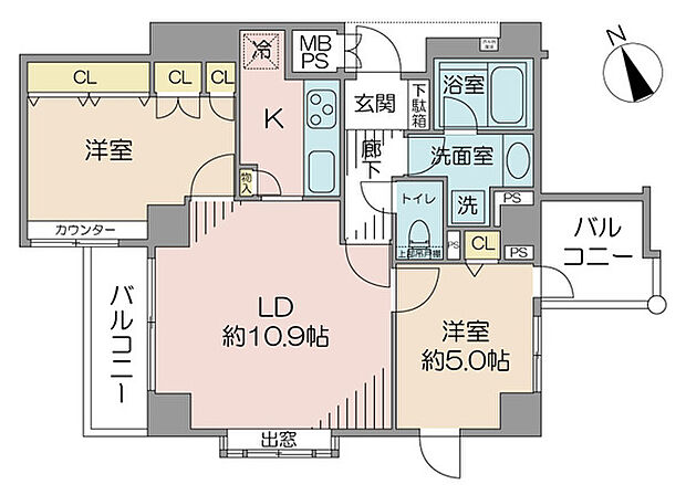 ライオンズマンション立川錦町(2LDK) 6階の内観