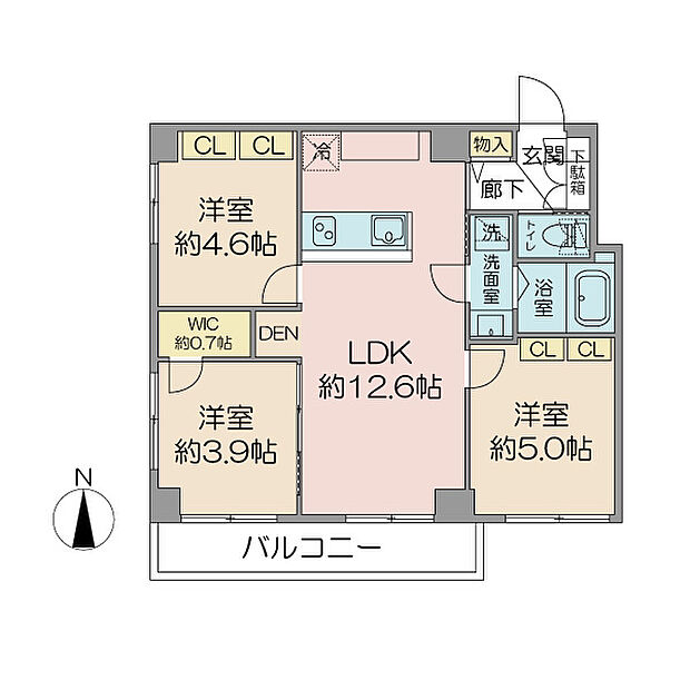 ファミーユ八幡山(3LDK) 2階の間取り図