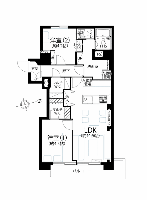 プチモンド新宿の間取り