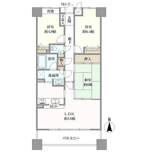 ステイツ吹田・パークステージ(3LDK) 2階の間取り図