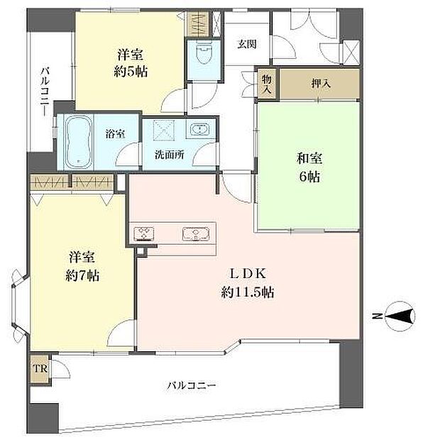 セイワパレス新大宮(3LDK) 9階の間取り図