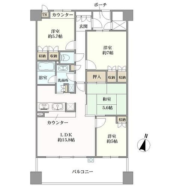 エルヴェール神戸本山アーバンライフ(4LDK) 11階の間取り図