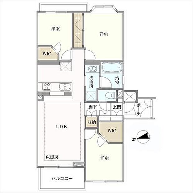 リーベスト松庵(3LDK) 2階の間取り図