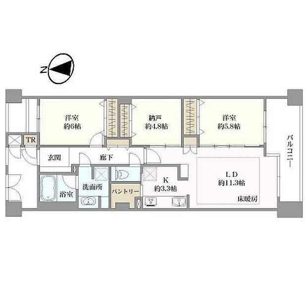 ミオカステーロ港北イルビアーレ(2SLDK) 4階の間取り図