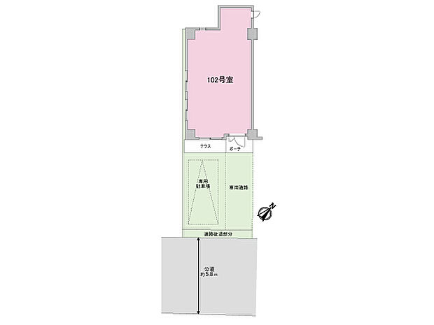  住戸前に専用駐車場（専用使用権）があります