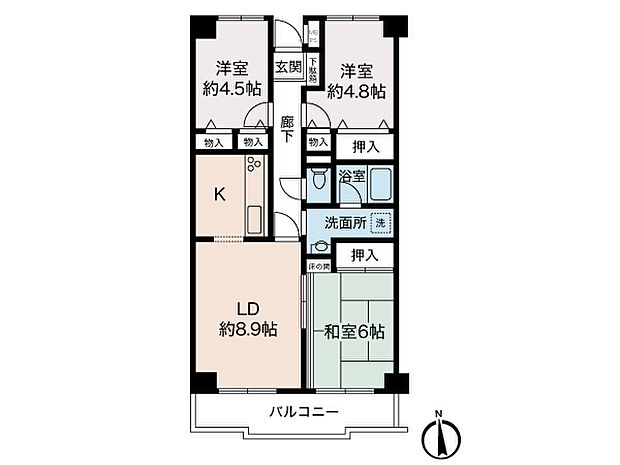 横浜二俣川ファミリーマンション(3LDK) 2階の内観