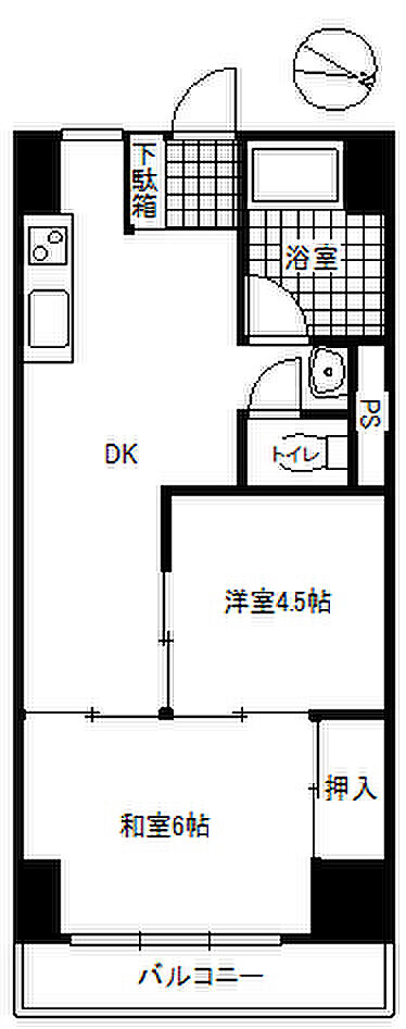 ビレッタ第2浜松(2DK) 6階の内観