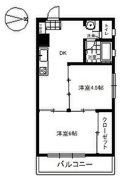 ビレッタ第2浜松(2DK) 9階の間取り図