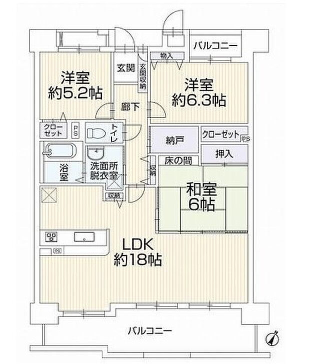 両備グレースマンション妹尾駅前弐番館(3SLDK) 10階の間取り図