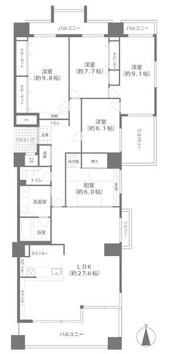 プログレス鹿田本町(5LDK) 3階の間取り図