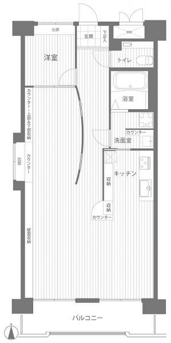 コープ野村西古松(1LDK) 6階の間取り図