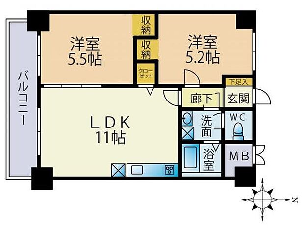 ロワールマンション南福岡5(2LDK) 5階の内観