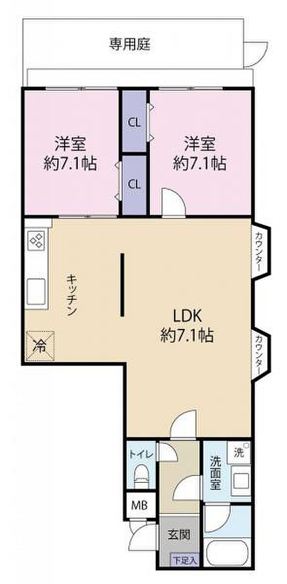 ロワールマンション南福岡2(2LDK) 1階の内観