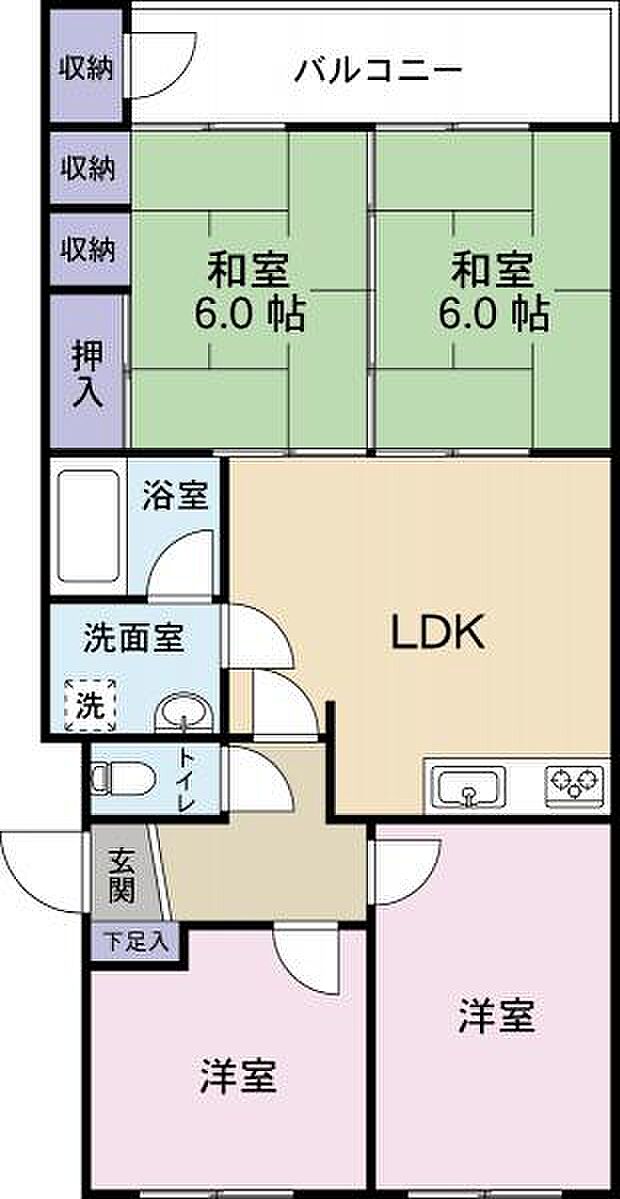 エメラルドマンション茶売　B(4LDK) 4階の内観