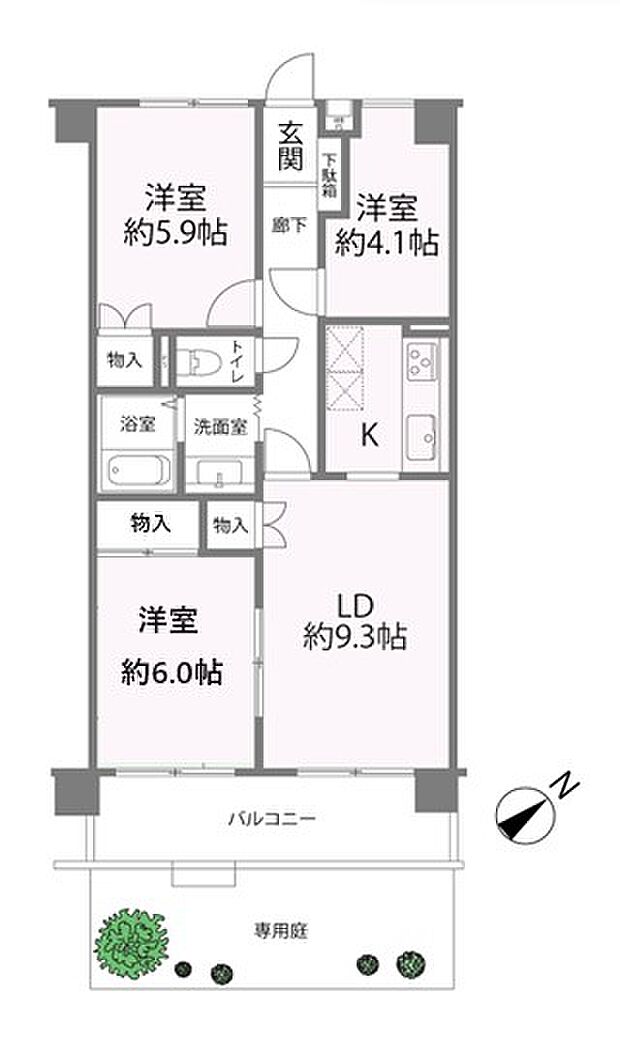 ■独立キッチン付きの3LDK＋専用庭付き(14.25？)のお部屋です♪