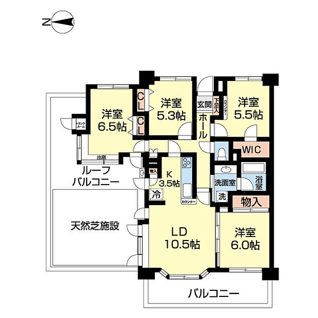 レクセルマンション三鷹の森(4LDK) 5階/0509の間取り図
