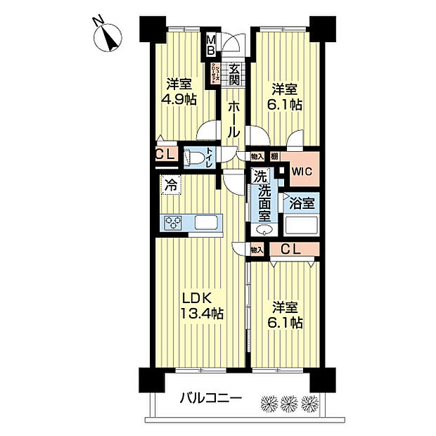 ラルゴ東松戸(3LDK) 3階/0315の間取り図