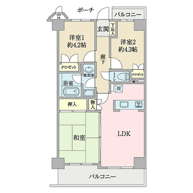 藤和シティコープ西蒲田III(3LDK) 3階の内観