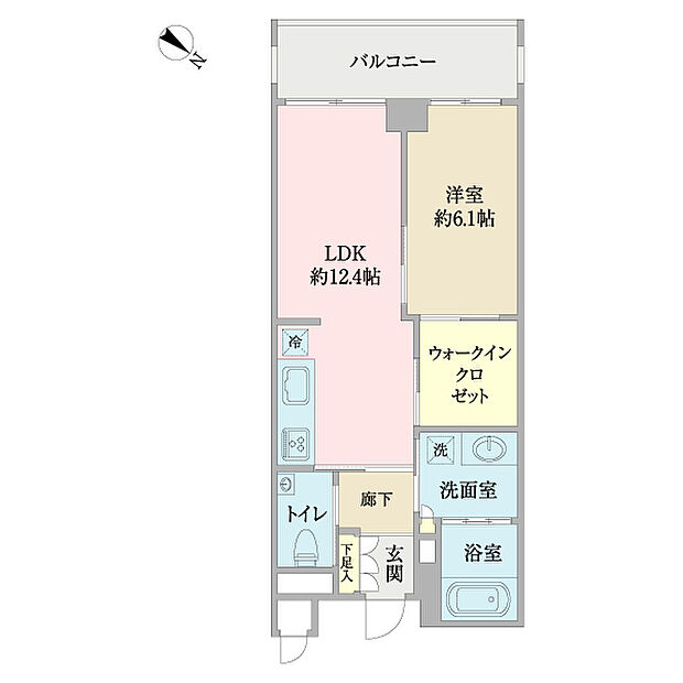 LUMISIA浦安舞浜(1LDK) 2階の間取り図