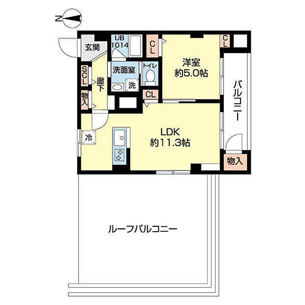 富士見台マンション(1LDK) 6階の間取り図