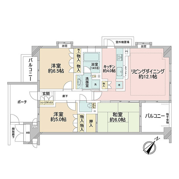 アイ・キャナルメイツ豊洲(3LDK) 3階の間取り図