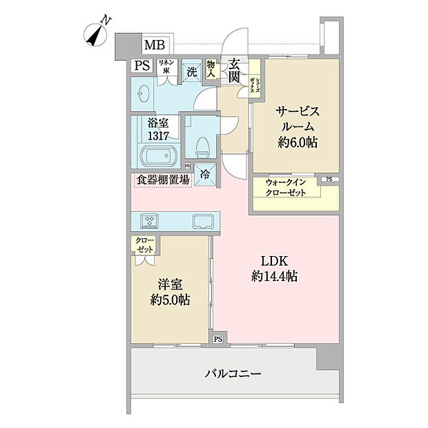 プレディア横浜三ツ沢(1SLDK) 2階の内観