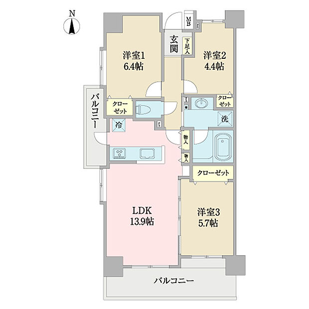 藤和シティコープ葛西(3LDK) 8階/0801の間取り図