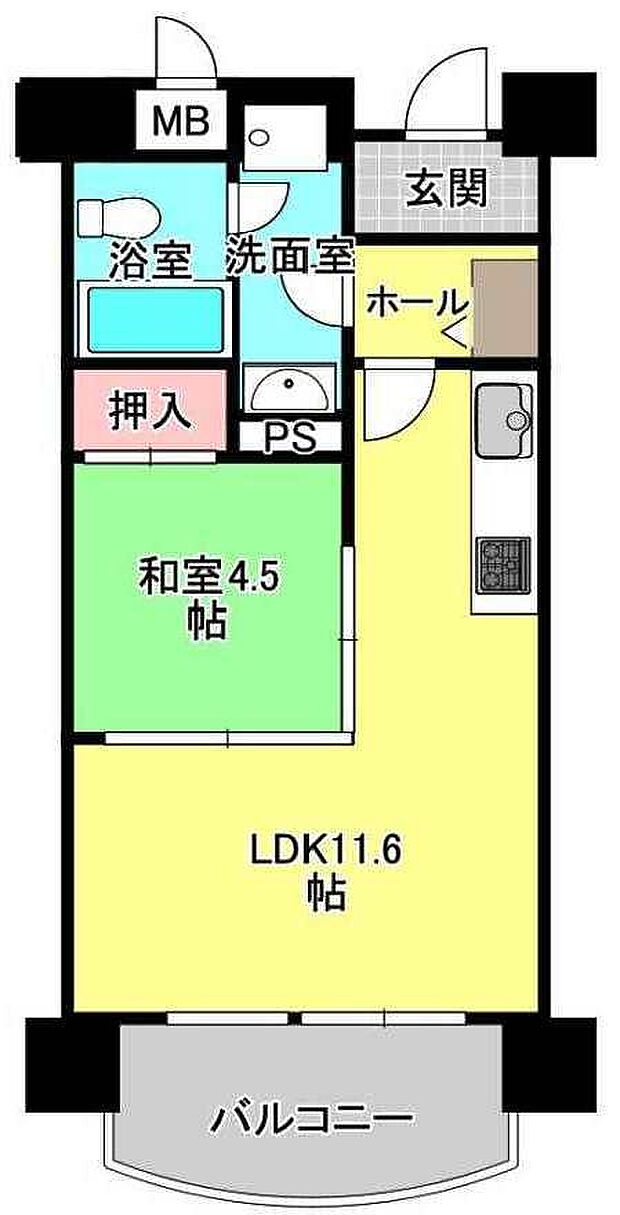 琵琶湖アーバンリゾート1番館(1LDK) 3階の間取り図