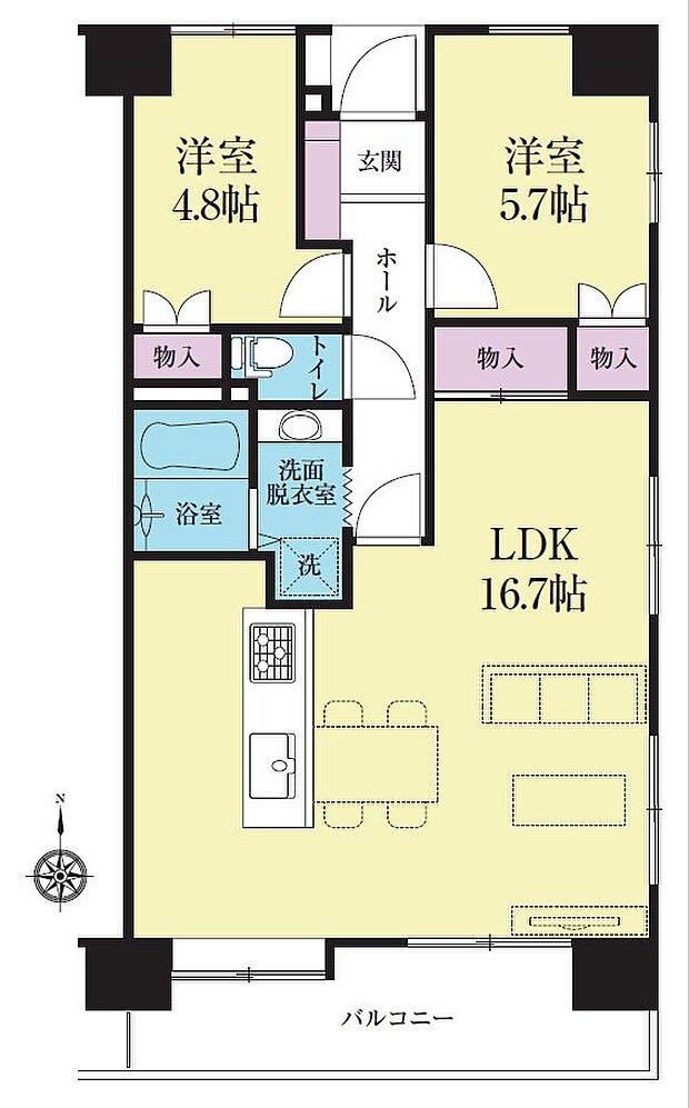 蒲生ローヤルコーポ(3LDK) 6階の間取り図