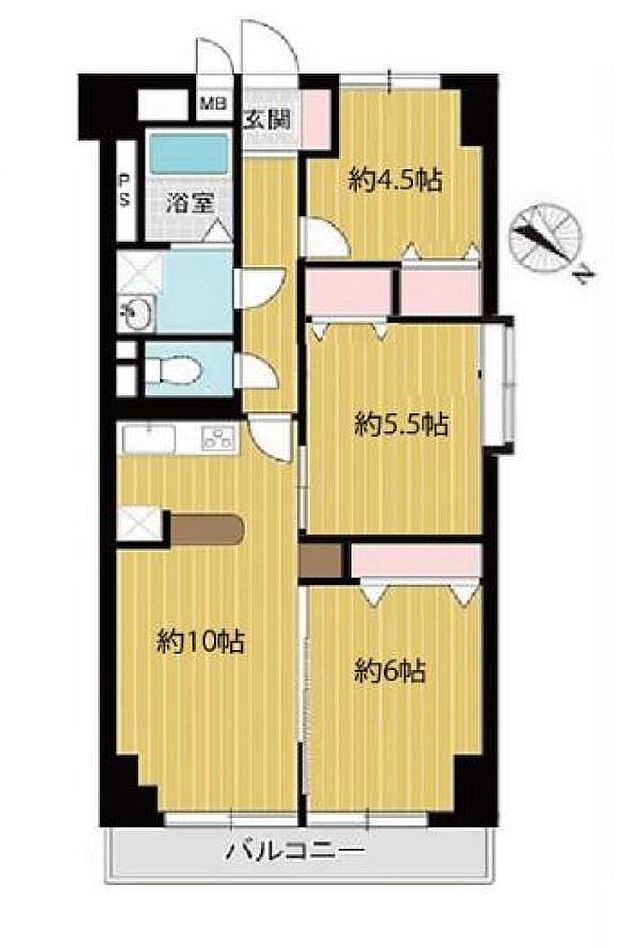 パルムハウス松原(3LDK) 11階の間取り図