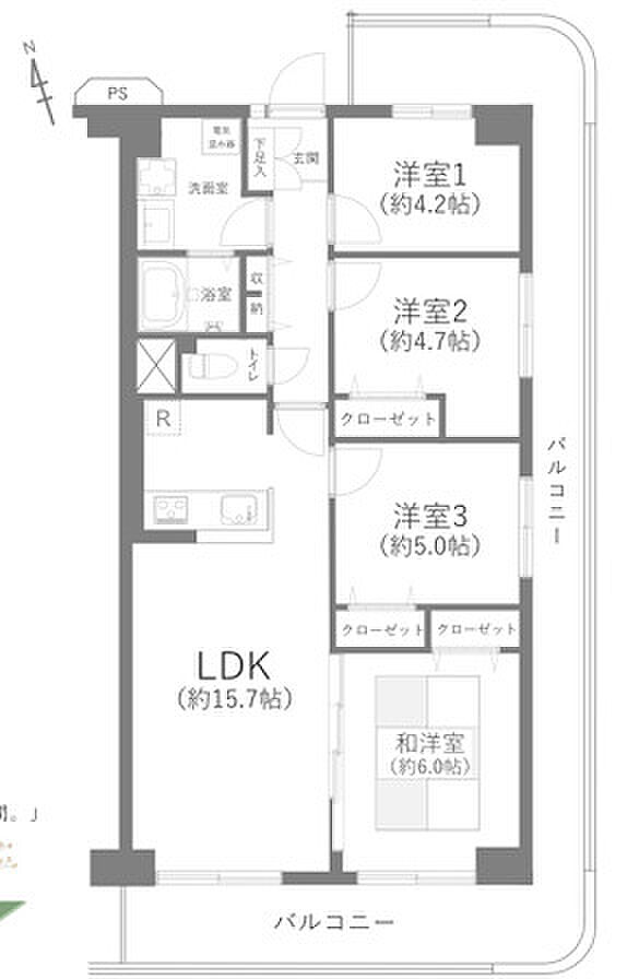 鳩ヶ谷スカイハイツ(4LDK) 4階/418の間取り図