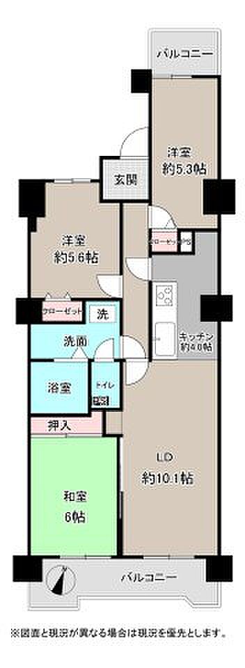 川口パーク・ホームズ(3LDK) 7階の間取り図