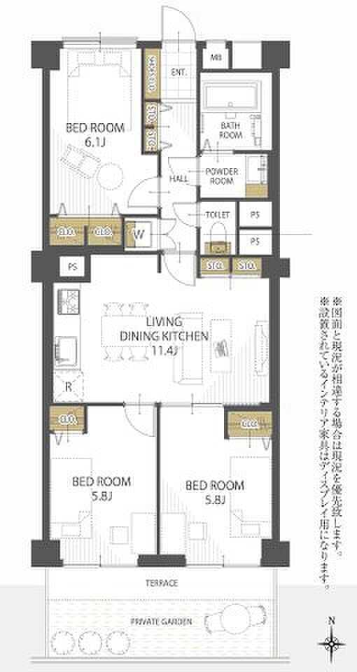 東海浦和マンション(3LDK) 1階の内観