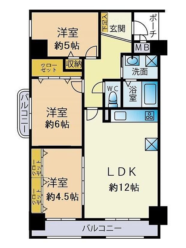 エクレール門司港東(3LDK) 11階/1102の内観