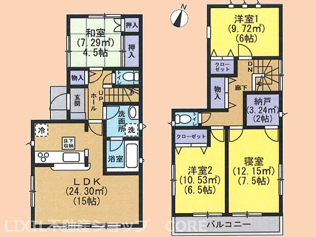 LDK15帖・2階居室は全室6帖以上でゆったり暮らせる4SLDKです！ぜひ一度現地でご覧ください。