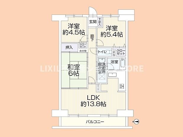 ダイアパレス藤沢湘南台II(3LDK) 7階の間取り図