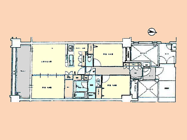 グリーンコート海老名III番館アルファスクエア(3LDK) 10階の間取り図