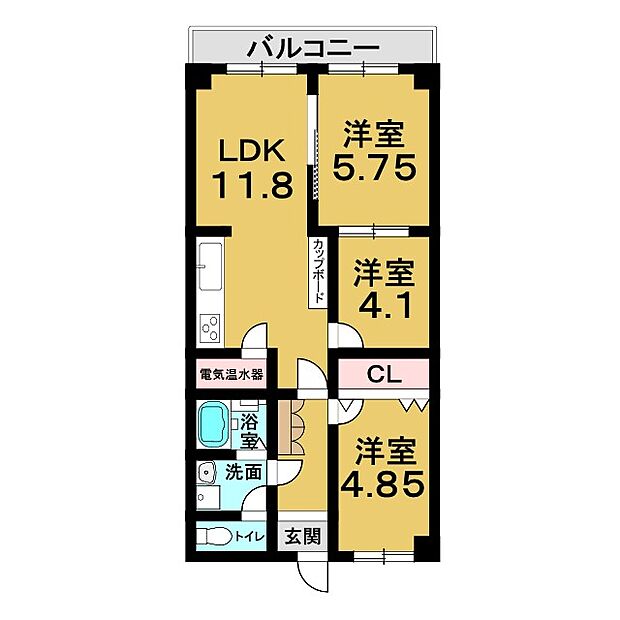 コープ野村京都南(3LDK) 3階の間取り図