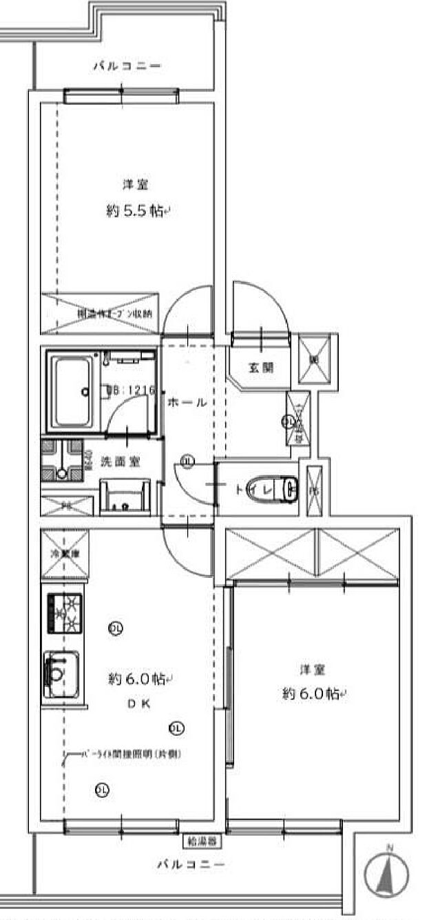 グリーンパーク第7綾瀬(2DK) 1階の間取り図