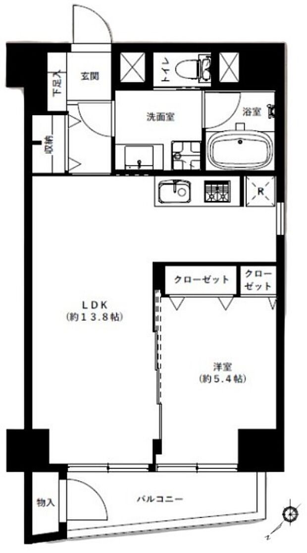 南青山セピアコート(1LDK) 2階/203の間取り図