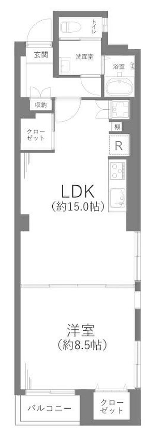 恵比寿フラワーマンション(1LDK) 4階/4ｃの間取り図