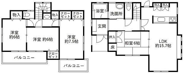 入間市扇台　東南×南西の角地　土地面積３９坪　並列２台駐車可(4LDK)の内観